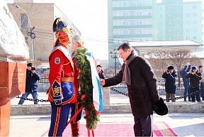 Сeremonies at the Zaisan memorial for Soviet soldiers and at the monument to Marshal of the Soviet Union G.K.Zhukov